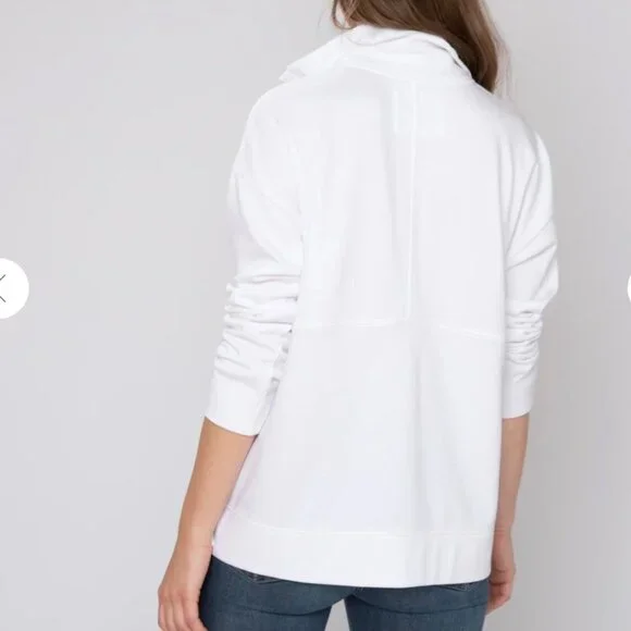 Alice Walk - The Zip-Up Sweatshirt in White - Picture 4 of 10